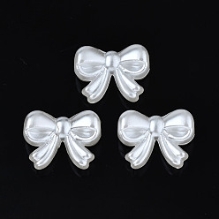 Creamy White ABS Plastic Imitation Pearl Beads, Bowknot, Creamy White, 15x20x8mm, Hole: 3.5mm, about 500pcs/500g