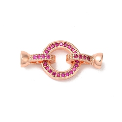 Розовое Золото Покрытие стойки круглое кольцо латунь микропаве фианиты складные застежки, долговечный, без свинца и без кадмия, розовое золото , 30 мм