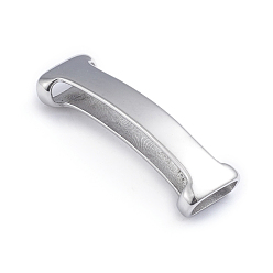 Нержавеющая Сталь Цвет Не тускнеет 304 подвески-слайдеры из нержавеющей стали/бусины-слайдеры, для изготовления кожаных браслетов, прямоугольные, цвет нержавеющей стали, 39x12x6.5 мм, отверстие : 4x9 мм