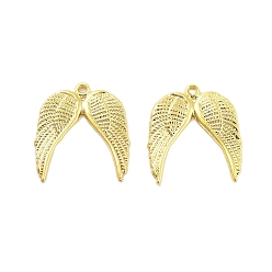 Настоящее золото 18K Стойки обшивки кулон сплава, гальваническое покрытие, не содержит никель-кадмия и свинца, крыло, реальный 18 k позолоченный, 21x19x1 мм, отверстие : 1.2 мм