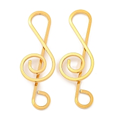 Настоящее золото 18K Ионное покрытие (ip) 304 большие подвески из нержавеющей стали, очарование музыкальной ноты, реальный 18 k позолоченный, 52x19x6 мм, отверстие : 6 мм