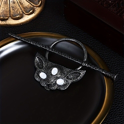 Античное Серебро Вилок волос сплава, аксессуары для волос викингов для женщин, форма кошки, античное серебро, 127 мм