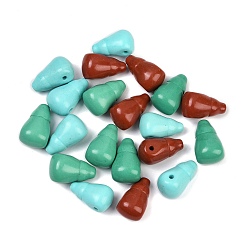 (52) Непрозрачная лаванда Окрашенная синтетическая бирюза 3 бусины гуру с отверстием, тыква форма, разноцветные, 20.5~21.5x11~13x11~12.5 мм, отверстие : 1.8 мм