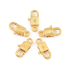 Real 18K Gold Plated SHEGRACE Brass Lobster Claw Clasps, Cadmium Free & Nickel Free & Lead Free, Long-Lasting Plated, Real 18K Gold Plated, 10.5x5x3mm, Hole: 1.4mm