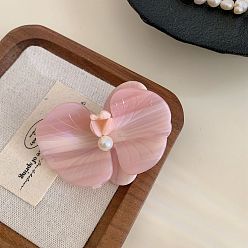 Pink Акриловые коготь заколки, цветок, аксессуары для волос для женщин и девочек, розовые, 62x48 мм