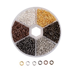 (52) Непрозрачная лаванда 1 открытые соединительные кольца коробки латунные соединительные кольца, разноцветные, 20 датчик, 4x0.8 мм, внутренний диаметр: 2.4 мм, около 140 г / коробка