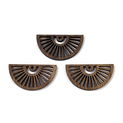Кокосово-Коричневый Подвески из орехового дерева, полукруглый, кокосового коричневый, 16x30x2.5 мм, отверстие : 1.6 мм