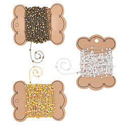 (52) Непрозрачная лаванда 10m 3 цвета латунь плоские овальные кабельные цепи, спутниковые сети, с круглых бусин, несварные, с карточной бумагой, без кадмия и без свинца, разноцветные, 2.2x1.7x0.23 мм, бусина : 3.5 mm, 10 м / цвет