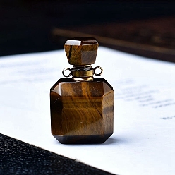 Тигровый глаз Натуральные флаконы для духов «Тигровый глаз», многоразовые бутылки с эфирным маслом, 2x3.3 см, емкость: 0.88 мл (0.03 жидких унций)