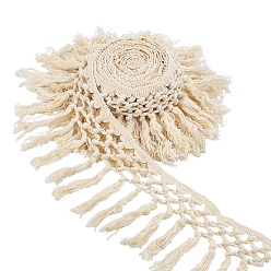 Античный Белый 5 ярдов хлопчатобумажной ленты с кисточками, кружевной отделкой, аксессуары для одежды, старинный белый, 5/8 дюйм (14.5 мм)