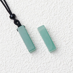 Зеленый Авантюрин Кулон из натурального зеленого авантюрина в форме куба, ожерелье из черного хлопкового шнура, 23.62 дюйм (60 см)
