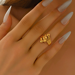 Настоящее золото 18K Латунные регулируемые открытые манжеты для женщин, реальный 18 k позолоченный, внутренний диаметр: 16мм~20мм