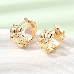 Real 18K Gold Plated Brass Hoop Earrings for Women, Heart, Real 18K Gold Plated, 17.5x8mm