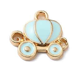 Светло-голубой Подвески из эмали и сплава, тыква перевозки, светло-голубой, 11.5x13x2 мм, отверстие : 1.4 мм