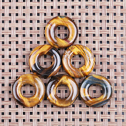 Tiger Quarz Natürlichen Tigerauge Anhänger, Donut Charms, 20 mm, Innendurchmesser: 8 mm