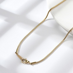 Настоящее золото 14K Ионное покрытие (ip) 304 ожерелье из круглой змеиной цепи из нержавеющей стали для женщин, реальный 14 k позолоченный, 20.31 дюйм (51.6 см)