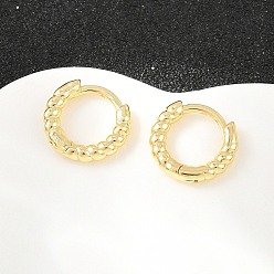Real 18K Gold Plated Brass Huggie Hoop Earrings, Lead Free & Cadmium Free, Rack Plating, Long-Lasting Plated, Real 18K Gold Plated, 11x2mm
