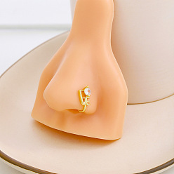 Золотой Сплав кристалл горный хрусталь клипса на кольца для носа, золотые, Письмо E, 12 мм