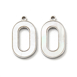 Нержавеющая Сталь Цвет 304 подвески в виде ракушек из нержавеющей стали, полые овальные прелести, цвет нержавеющей стали, 17x9.5x1.5 мм, отверстие : 1.2 мм