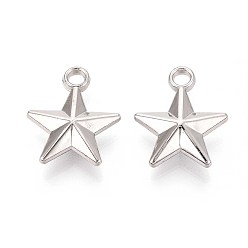 Платина Пластмассовые подвески ccb, звезда, платина, 24x20x7 мм, отверстие : 3 мм
