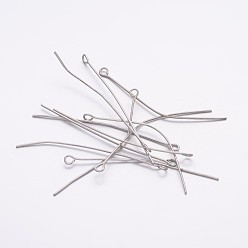 Платина Железный штифт, без кадмия и без свинца, платина, 50x0.7 мм, отверстие : 2 мм, Около 5000 шт / 1000 г