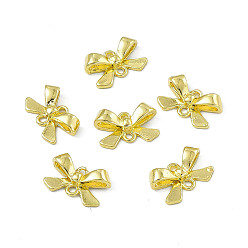 Light Gold Composants de lustre en alliage de placage de rack, pendentifs de lien de 2-boucle, bowknot, or et de lumière, 11x17x5mm, Trou: 1.5mm