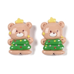 Медведь Рождественские кабошоны из непрозрачной смолы для декодирования, медведь, 25x16.5x8.5 мм