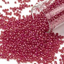 (165BF) Transparent AB Frost Siam Ruby Тохо 11/0 круглые бусины, японский бисер, (165 bf) прозрачный аб мороз сиам рубин, 11/0, 2.2 мм, отверстие : 0.8 мм, Около 1110 шт / 10 г