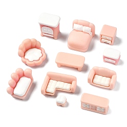 Pink 11 шт. 11 стили миниатюрные украшения из смолы, аксессуары для домашнего кукольного домика с микро-ландшафтом, притворяясь опорными украшениями, розовые, 12~40x11~31 мм, 1 шт / стиль