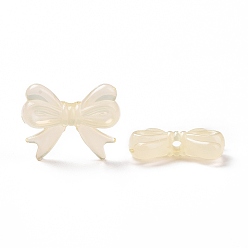 Lime Imitation Jelly Style Acrylic Beads, Bowknot, Lime, 14x18x4.5mm, Hole: 2mm, about 917pcs/500g