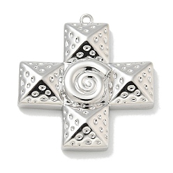 Платина Стойки обшивки латунные подвески, долговечный, без свинца и без кадмия, крест прелести, платина, 35x32.5x5.5 мм, отверстие : 1.6 мм