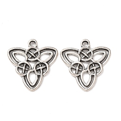 Античное Серебро Сплавочные подвески тибетского стиля, подвески в виде плетеных узлов, античное серебро, 24x22x2 мм, отверстие : 2.3 мм, Около 625 шт / 1000 г