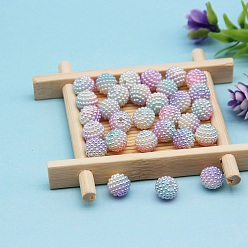 Lavande 500 pcs perles de résine de couleur dégradée, perles rondes de baies de cire, lavande, 10mm, Trou: 1mm