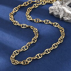 Настоящее золото 18K Овальные звенья цепи из латуни ожерелья для женщин и мужчин, стойки покрытие, долговечный, без свинца и без кадмия, реальный 18 k позолоченный, 18.50 дюйм (47 см)