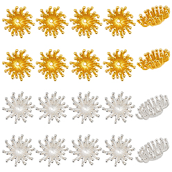 Золотой 20 шт. 2 цветные латунные бусины, цветок, золотые, 13x6 мм, отверстие : 1 мм, 10 шт / цвет