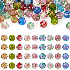 (52) Непрозрачная лаванда 54шт. 9 цвета, бусины ручной работы из золотистого песка, нити из стекла, изготовленные методом лэмпворк, круглая с цветком, разноцветные, 10 мм, отверстие : 1 мм, 6 шт / цвет
