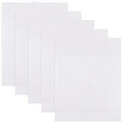 Белый Прямоугольные листы холста из пластиковой сетки, для вышивания, белые, 343x261x1 мм