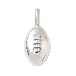 Платина Латунные подвески, регби, платина, 23x10x5 мм, отверстие : 2.5x5.5 мм