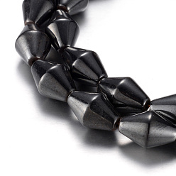 Original Color Magnetic Synthetic Hematite Bead Strands, Grade A, Bicone, Original Color, 12x8mm, Hole: 1mm, about 33pcs/strand, 15.7 inch(40cm)