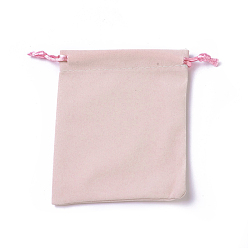 Pink Velvet Packing Pouches, Drawstring Bags, Pink, 12~12.6x10~10.2cm