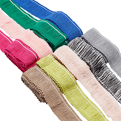 Mixed Color Cotton Lace Fringes Tassel Trimmings, for Sewing Cloth Craft, Mixed Color, 1"(25mm), 30 colors, 1color/yard, 30yard/set