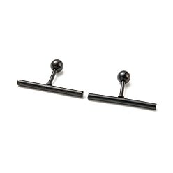 Черный Ионное покрытие (ip) 304 серьги-гвоздики из нержавеющей стали, хрящевые серьги, колонка, чёрные, 20x2 мм