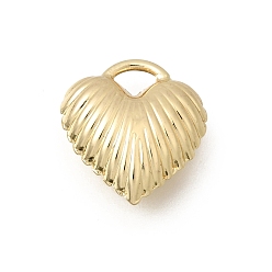 Настоящее золото 18K Латунные подвески, сердце прелести, стойки покрытие, долговечный, без кадмия и без свинца, реальный 18 k позолоченный, 16x15x7 мм, отверстие : 4x2.5 мм