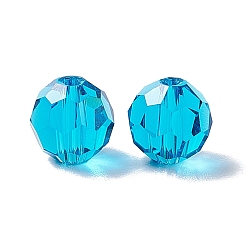 Dodger Blue Imitation Austrian Crystal Beads, Grade AAA, Faceted(32 Facets), Round, Dodger Blue, 8mm, Hole: 0.9~1.4mm