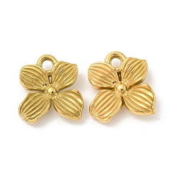 Настоящее золото 18K Ионное покрытие (ip) 304 подвески из нержавеющей стали, цветочный шарм, реальный 18 k позолоченный, 17x16x4 мм, отверстие : 2.1 мм