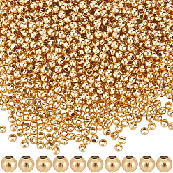 Золотой 2000 шт. 304 бусины из нержавеющей стали, круглые, золотые, 2x2 мм, отверстие : 0.8 мм