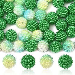 Бирюза 100 шт 2 стили имитация жемчуга акриловые бусины, Берри бисера, комбинированные бисером, круглые, бирюзовые, 12 мм, отверстие : 1.5 мм, около 50 шт. / стиль