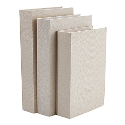 Beige 3Pcs 3 Styles Cotton Cloth Book Shape Display Decorations, Beige, 222~272x154~182x45~47mm, 1pc/style