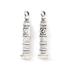 Античное Серебро Подвески из сплава в тибетском стиле , Биг Бен, без свинца и без кадмия, античное серебро, 25.5x5x4 мм, отверстие : 1.6 мм, 641 шт / 1000 г