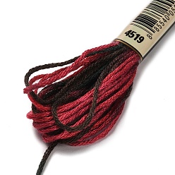 FireBrick 10 Skeins 6-Ply Polyester Embroidery Floss, Cross Stitch Threads, Segment Dyed, FireBrick, 0.5mm, about 8.75 Yards(8m)/skein